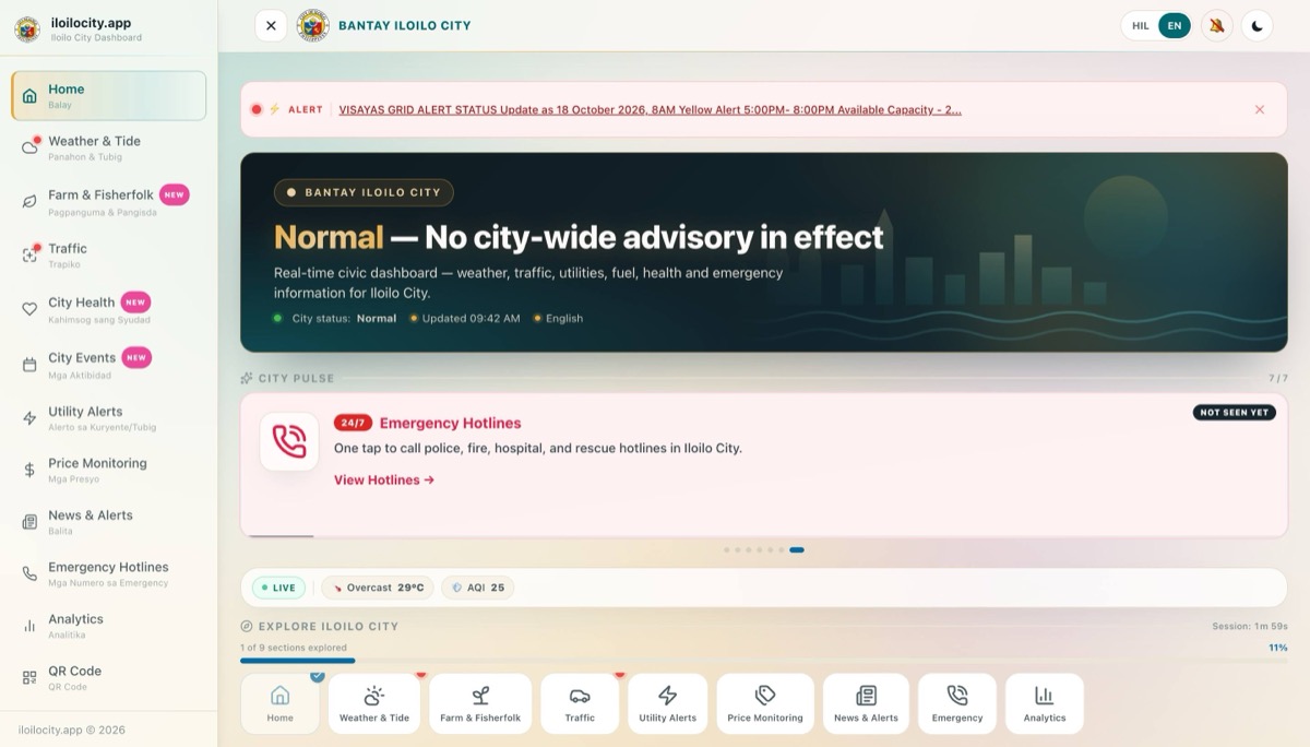 Bantay Iloilo City dashboard
