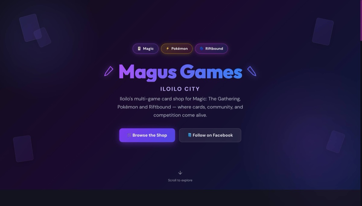 Magus Games Iloilo card shop website