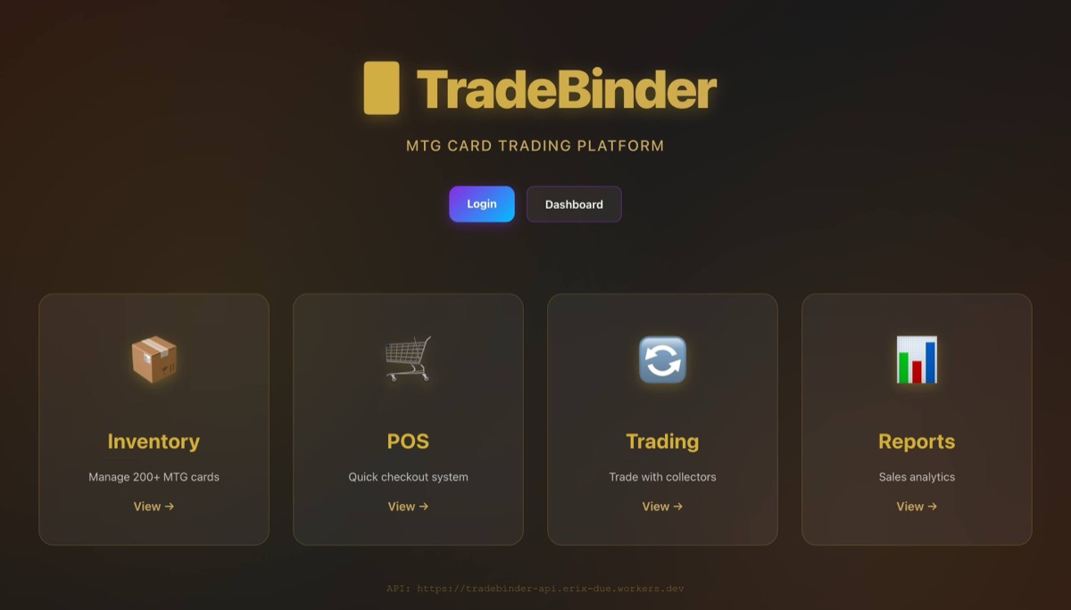 TradeBinder Magic card trading platform